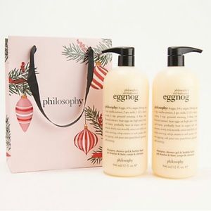 (2) 32oz Philosophy old Fashioned Eggnog Shower gel w/bag